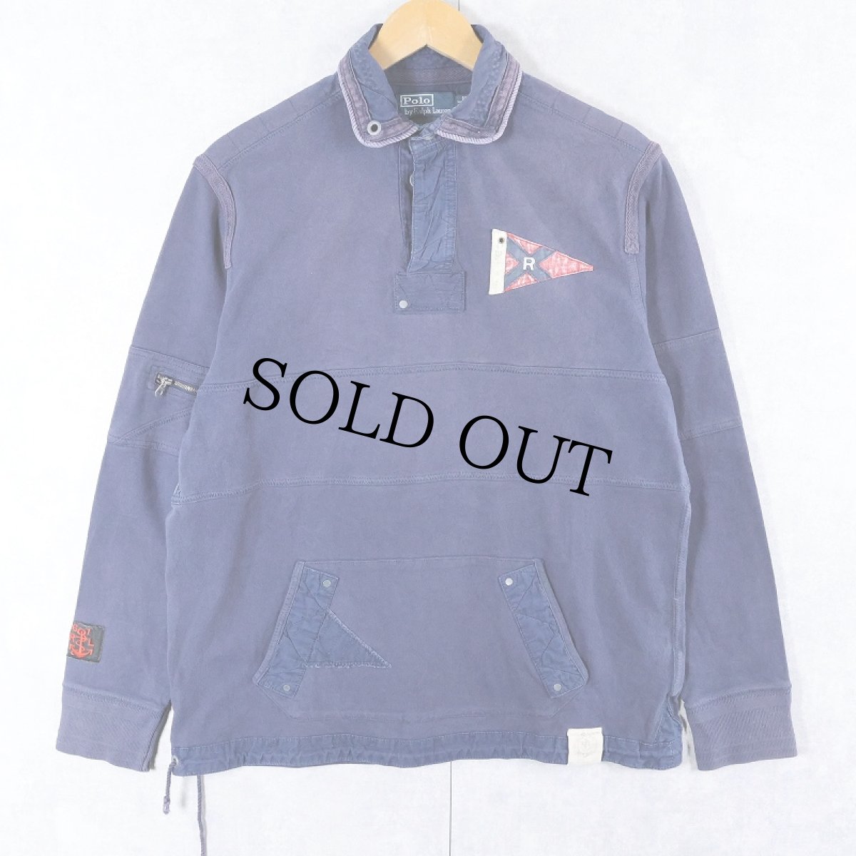 画像1: POLO Ralph Lauren "CUSTOM FIT" パッチ付きラガーシャツ M (1)