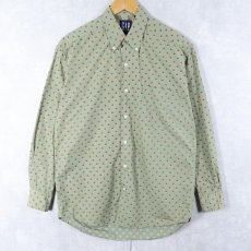 画像1: 90's GAP 総柄 コットンボタンダウンシャツ S (1)