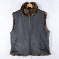 画像2: COACO リバーシブル フェイクファーベスト L (2)