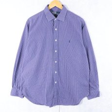 画像1: POLO Ralph Lauren "PHILIP" ロゴ刺繡 チェック柄 コットンシャツ SIZE16 1/2 (1)
