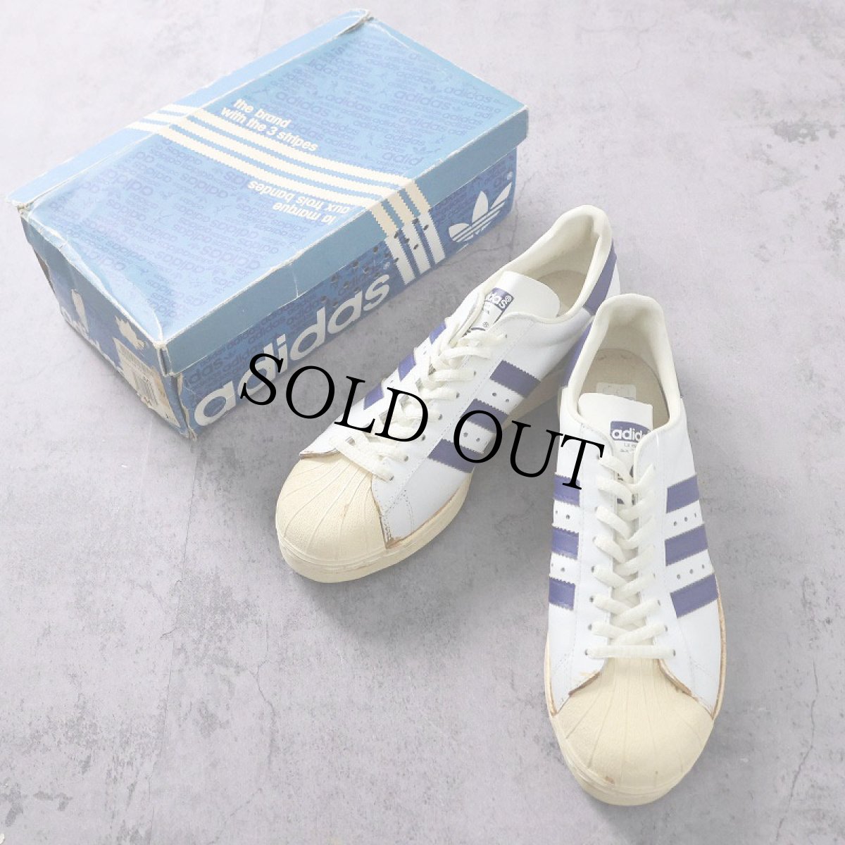 画像1: 80's adidas FRANCE製 SUPER STAR 箱付きDEADSTOCK US9 1/2 (1)