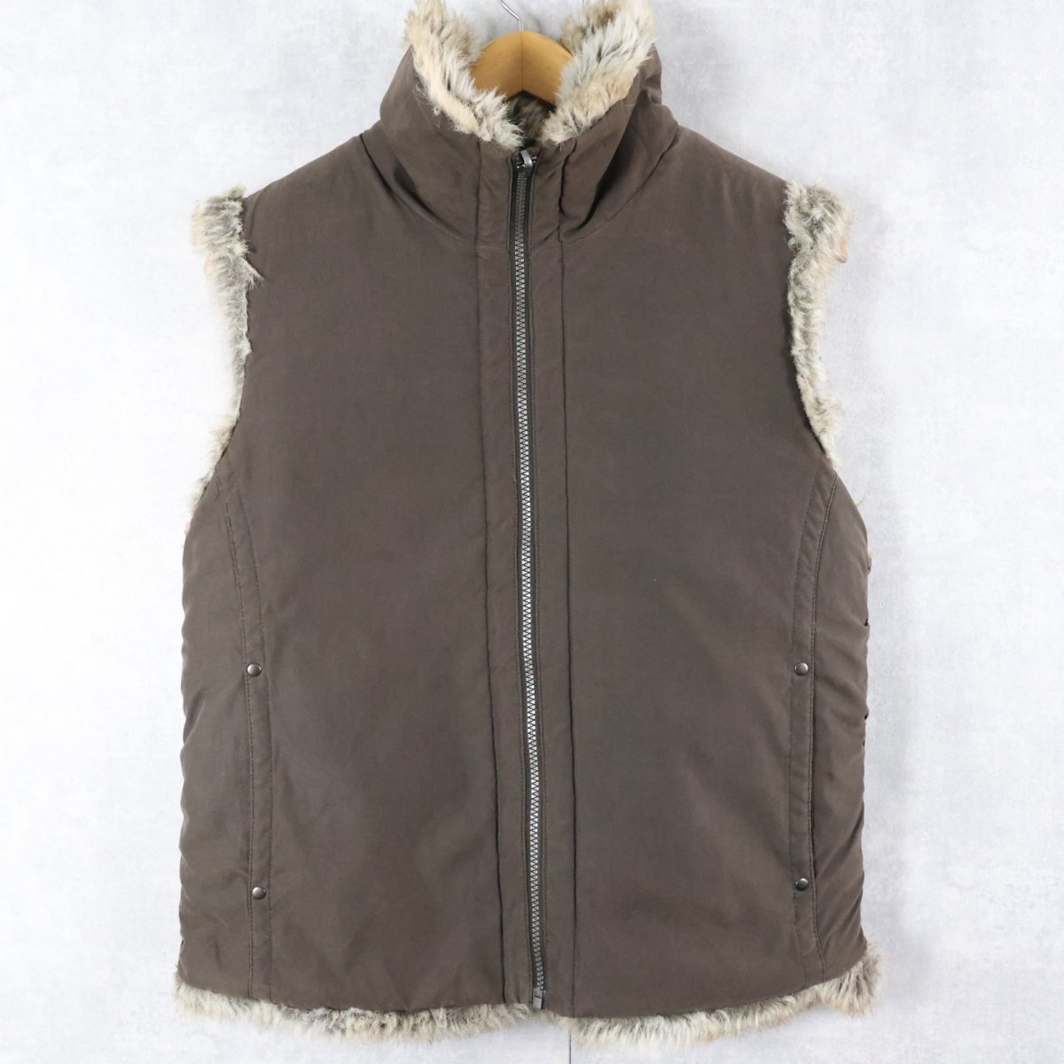 画像2: WEATHERPROOF リバーシブル フェイクファーベスト XL (2)