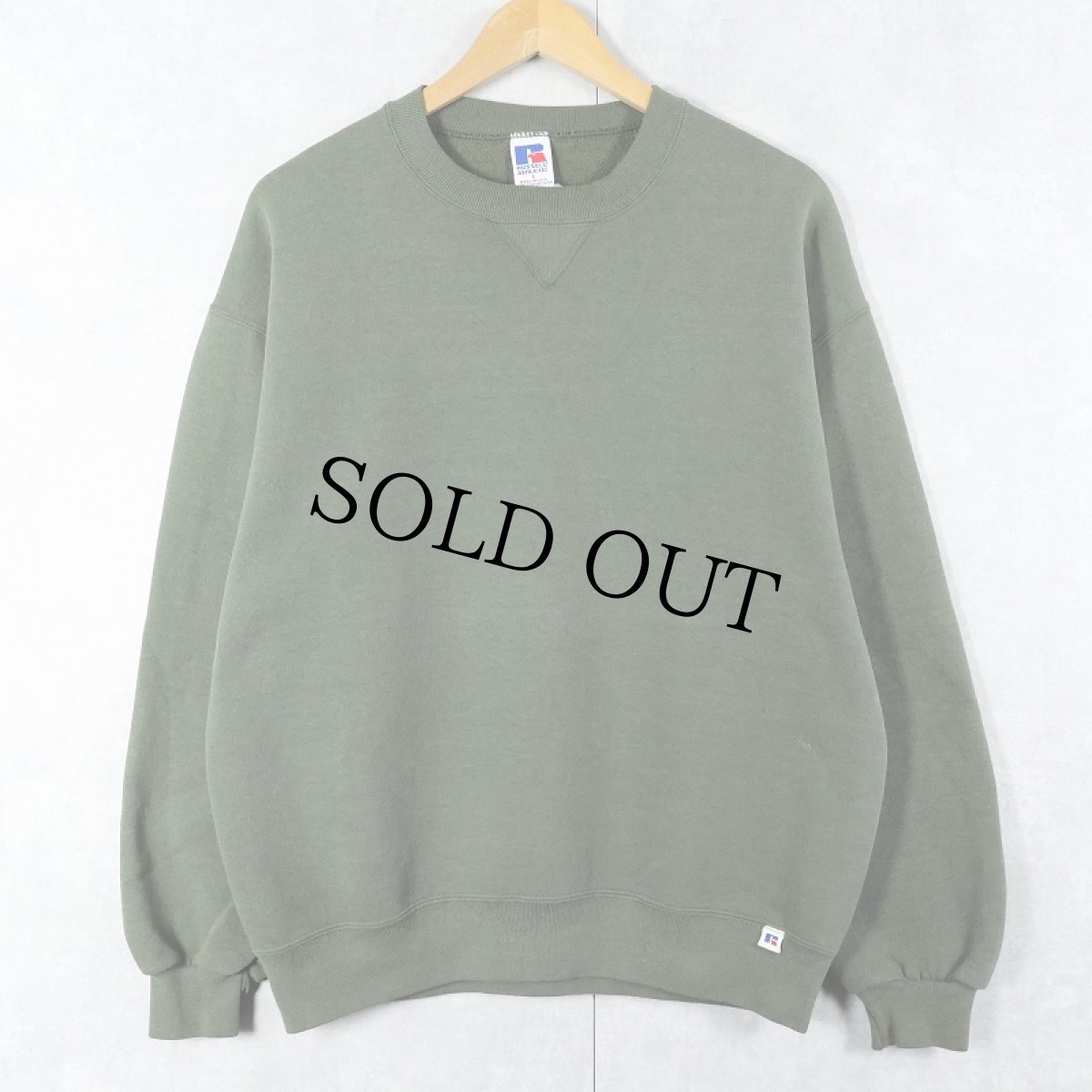 画像1: 90's RUSSELL ATHLETIC USA製 前V 無地スウェット L (1)