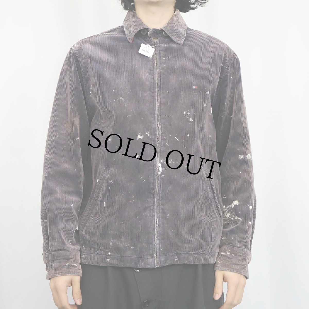 画像2: TOMMY HILFIGER ペンキペイント コーデュロイスイングトップ NAVY S (2)