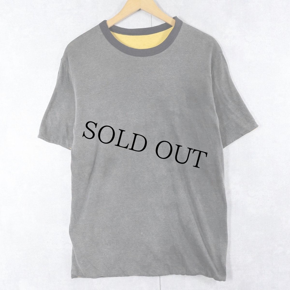 画像2: 70〜80's ステンシル入り ダブルフェイス 無地 リバーシブルTシャツ (2)