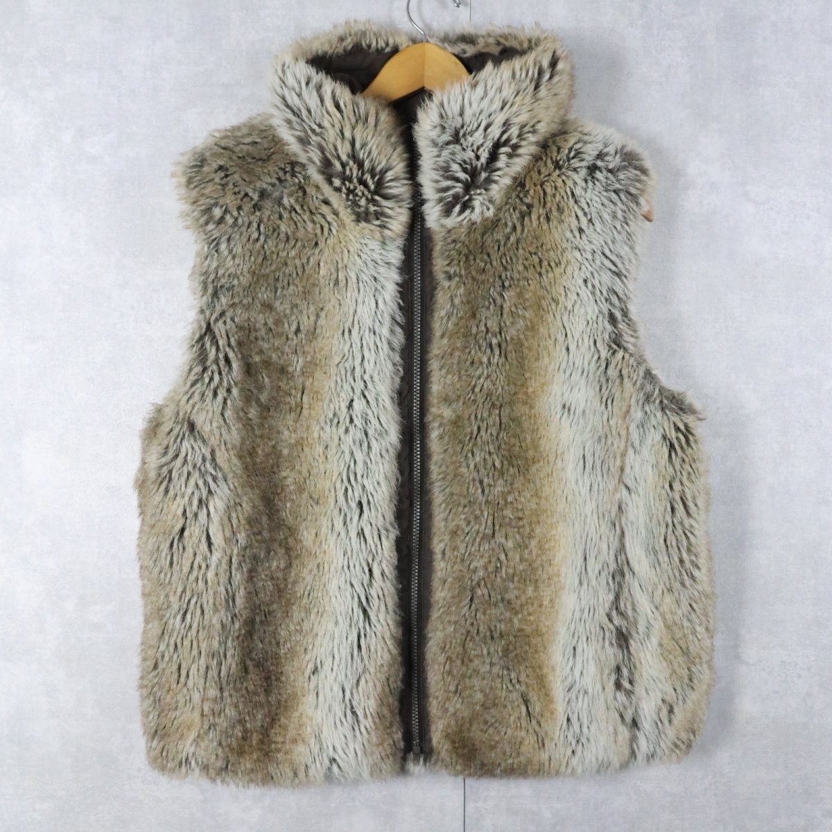 画像1: WEATHERPROOF リバーシブル フェイクファーベスト XL (1)