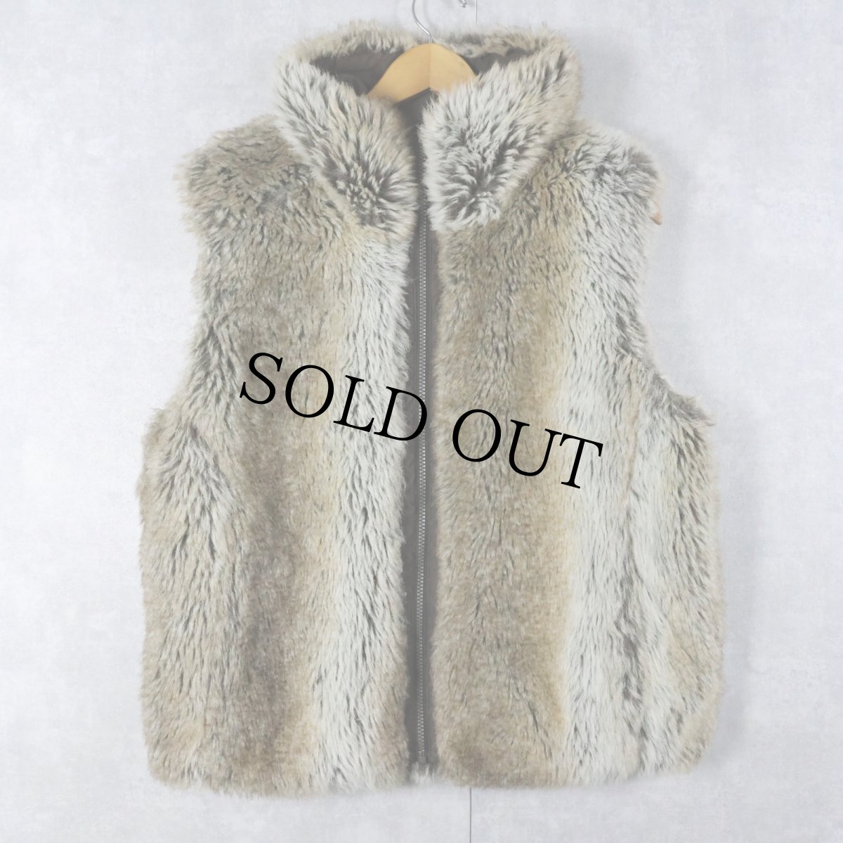 画像1: WEATHERPROOF リバーシブル フェイクファーベスト XL (1)