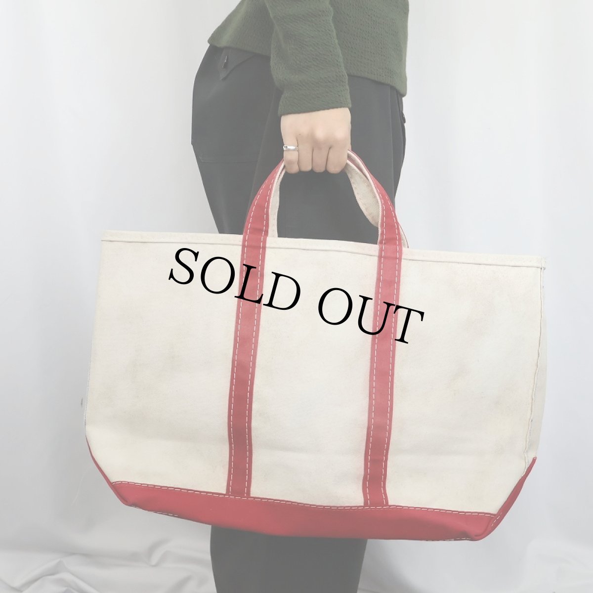 画像2: 80's L.L.Bean "BOAT AND TOTE" 耳付き キャンバストートバッグ LARGE (2)