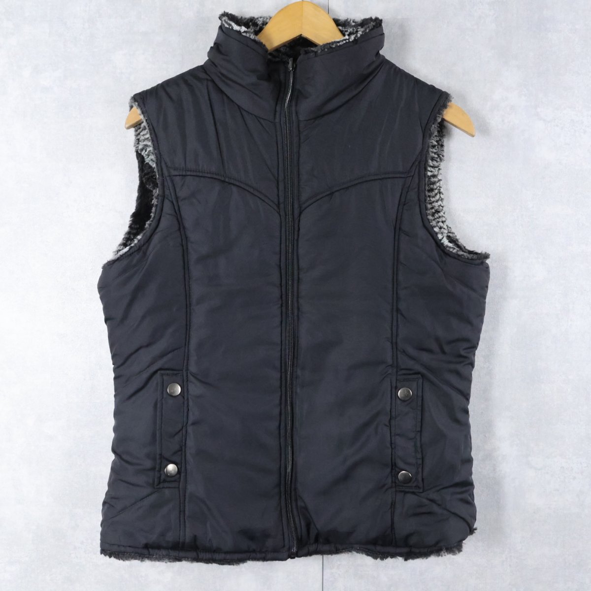 画像2: KC COLLECTIONS リバーシブル フェイクファーベスト M (2)