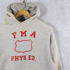 画像1: 60's HANES "FMA PHYS.ED." プリントスウェットフーディー L (1)