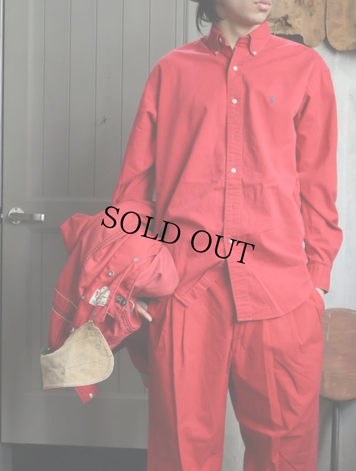 画像2: Ralph Lauren "BLAIRE" ロゴ刺繍 コットンボタンダウンシャツ S (2)