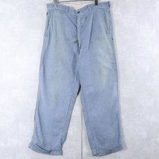 画像1: 〜60's ピンチェック柄 コットンワークパンツ W33 (1)