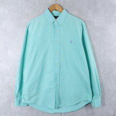 画像3: Ralph Lauren ロゴ刺繍 3点留め コットンボタンダウンシャツ L (3)