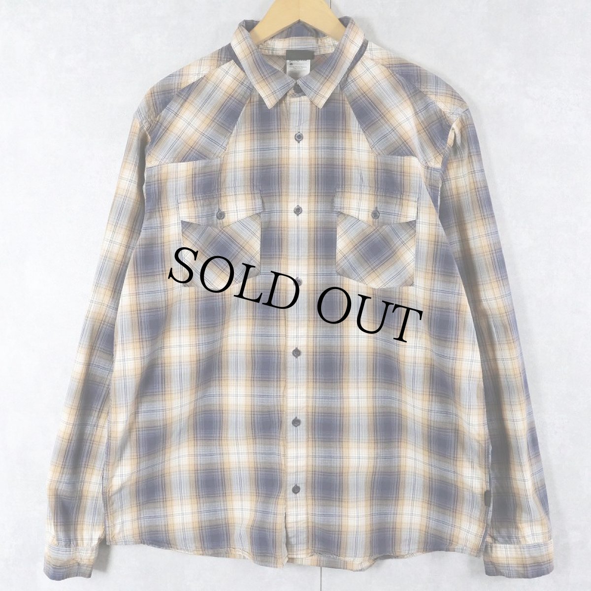 画像1: 2011AW Patagonia オンブレーチェック柄 コットンウエスタンシャツ L (1)