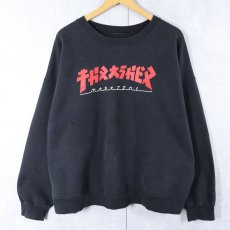 画像1: THRASHER ロゴプリントスウェット BLACK (1)