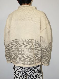 画像2: 【SALE】 CARAVAN ECUADOR製 柄編み ロールネック ウールニットセーター M (2)