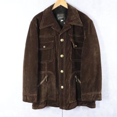 画像1: 70's JCPenney 裏ボア ベルベットジャケット BROWN L (1)