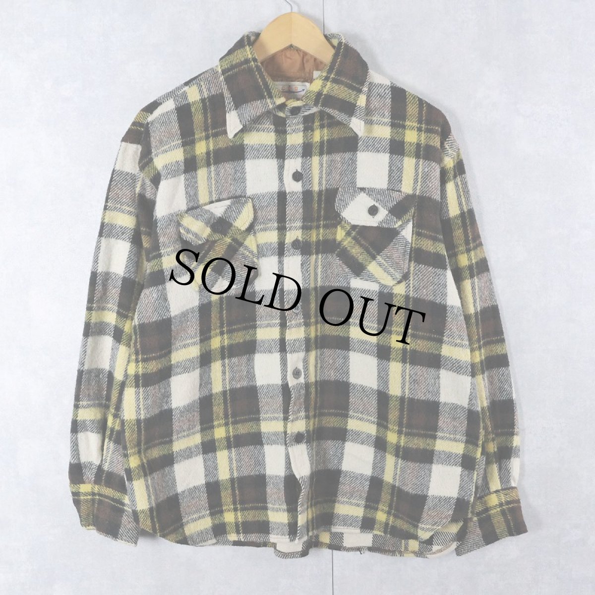 画像1: 70〜80's CPO KOREA製 チェック柄 CPOシャツジャケット L (1)