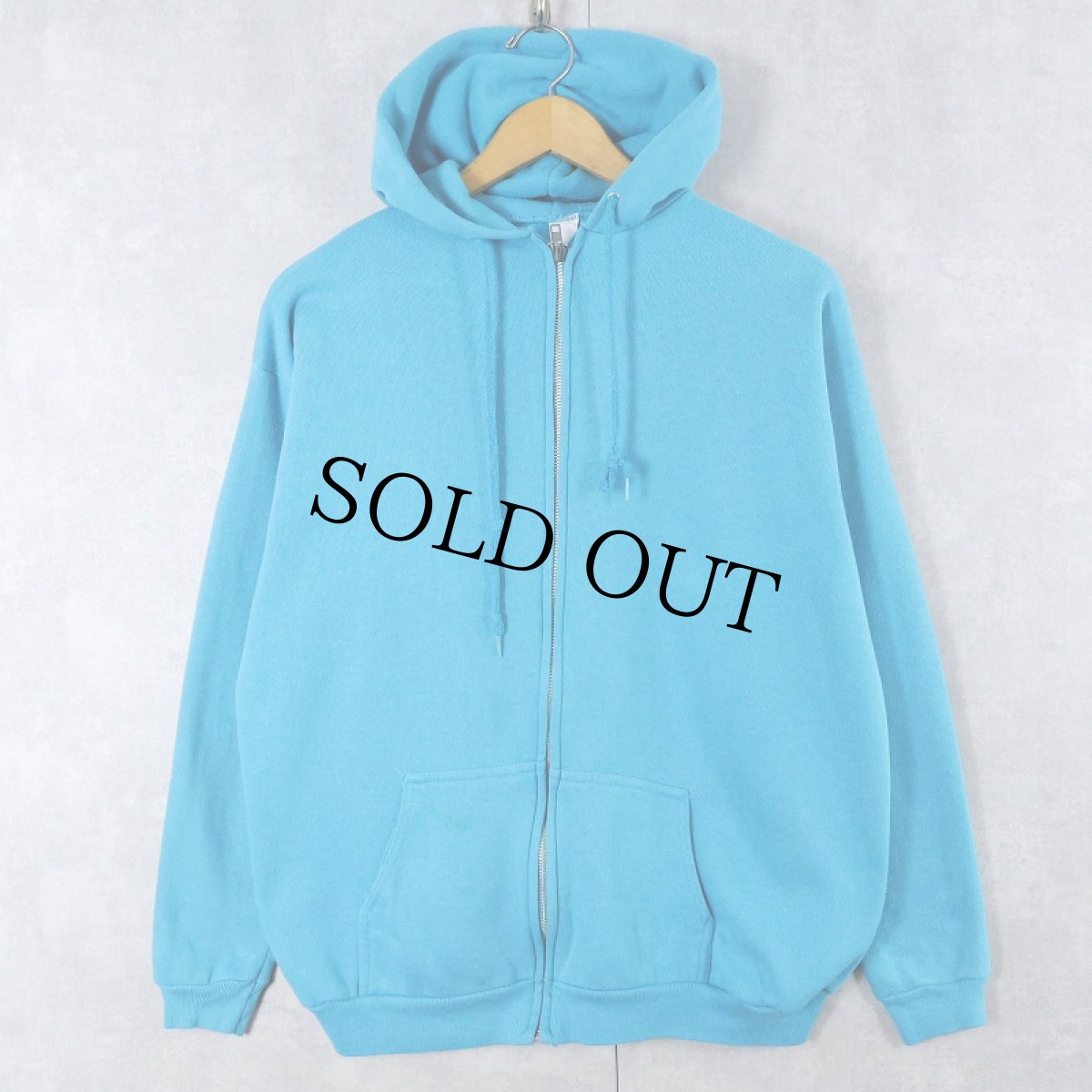 画像1: 80's Tultex USA製 無地スウェットジップパーカー XL (1)