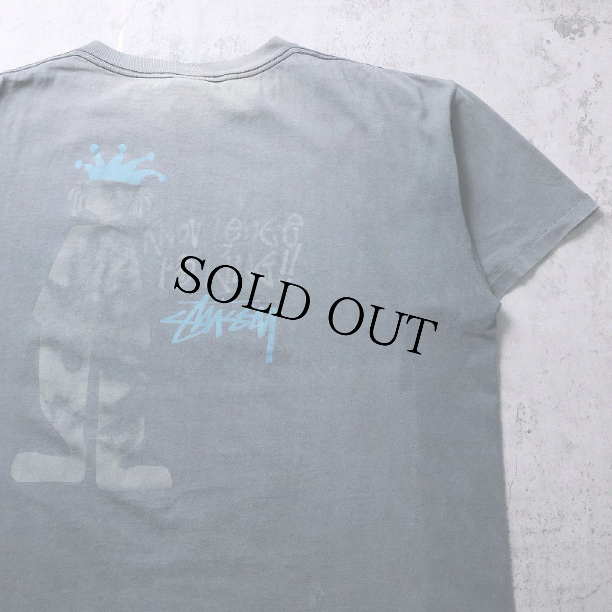 画像1: 80's STUSSY 黒タグ USA製 シャドーマンプリントTシャツ XXL (1)