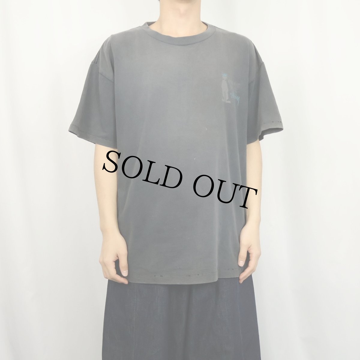 画像3: 80's STUSSY 黒タグ USA製 シャドーマンプリントTシャツ XXL (3)
