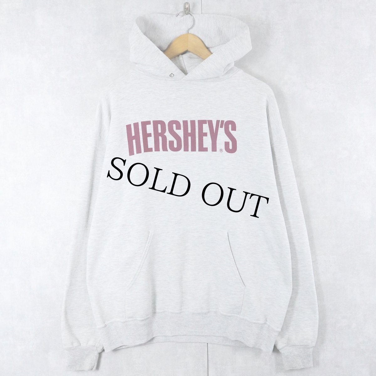 画像1: 90〜2000's HERSHEY'S お菓子企業 ロゴプリントスウェットフーディー L (1)