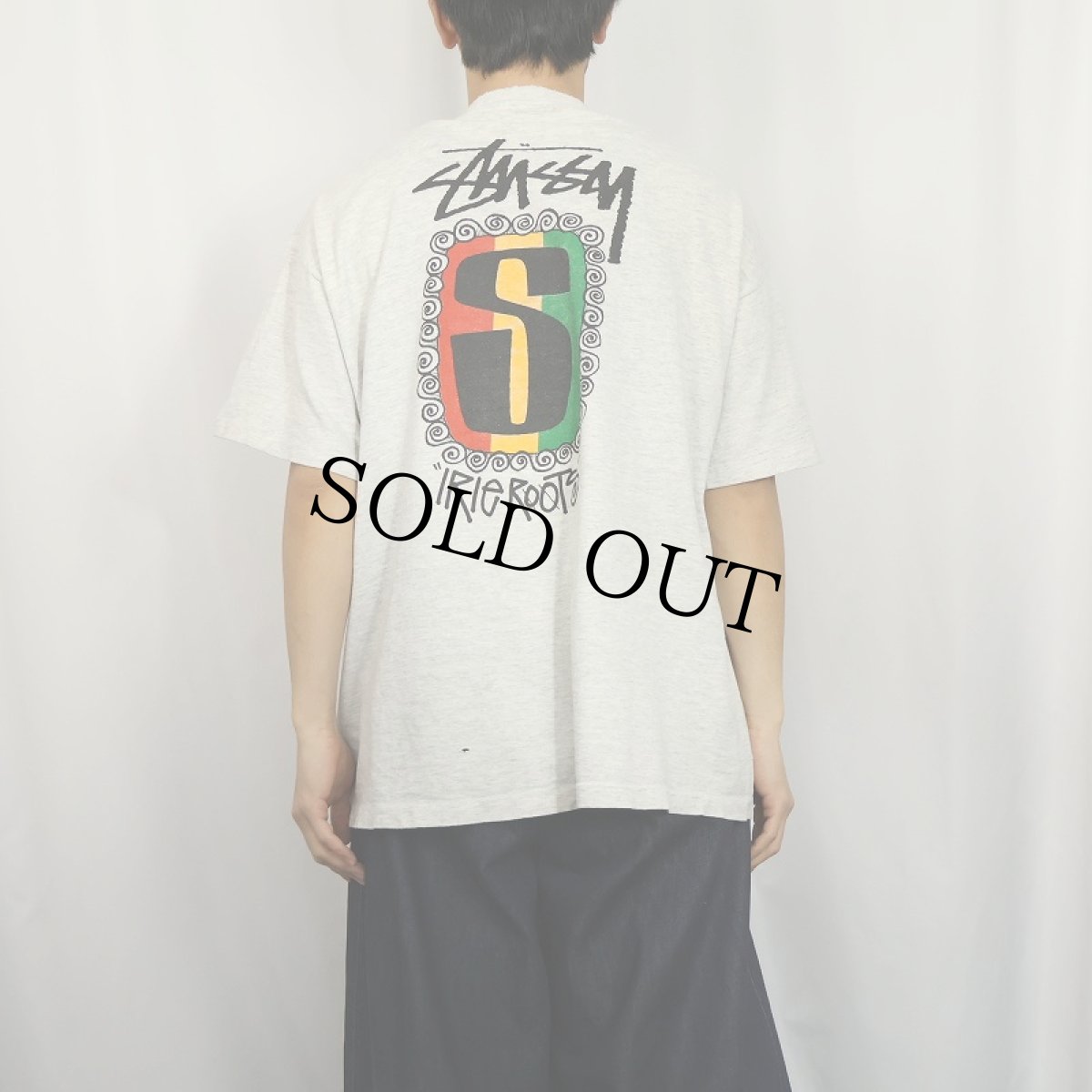 画像4: 80's STUSSY 黒タグ USA製 "IRIE ROOTS" プリントTシャツ L (4)