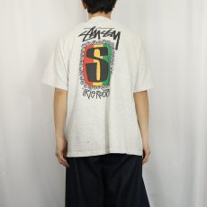 画像4: 80's STUSSY 黒タグ USA製 "IRIE ROOTS" プリントTシャツ L (4)