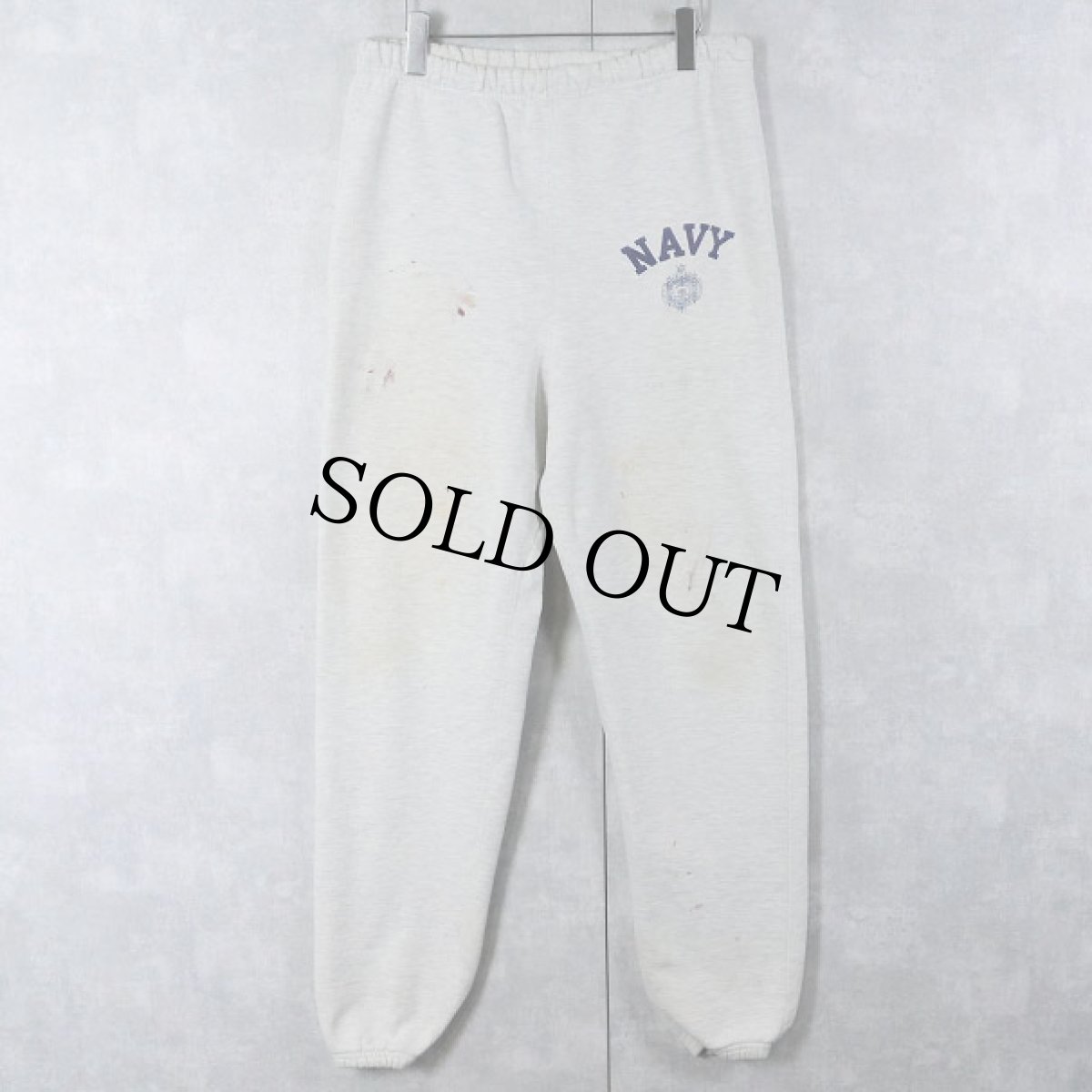 画像1: MV SPORT USA製 REVERSE WEAVE TYPE "NAVY" プリントスウェットパンツ L (1)