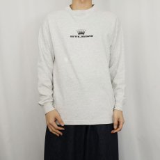 画像2: 80's STUSSY 黒タグ USA製 "CROWN" プリントロンT L (2)