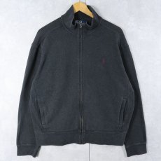 画像1: POLO Ralph Lauren ロゴ刺繍 コットンリブニットセーター GRAY M (1)