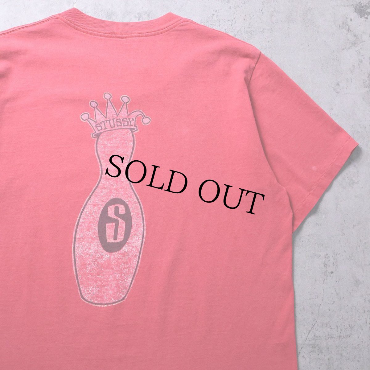 画像1: 80's STUSSY 黒タグ USA製 "KING PIN GEAR" プリントTシャツ L (1)