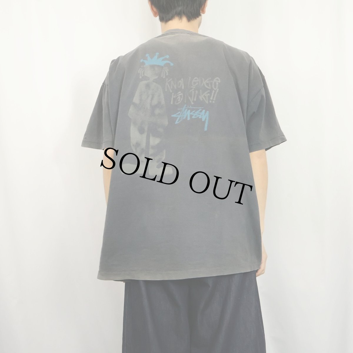 画像4: 80's STUSSY 黒タグ USA製 シャドーマンプリントTシャツ XXL (4)