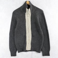 画像1: 50's PILGRIM 2トーン ウール×アクリルニットジップジャケット S (1)