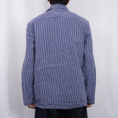 画像3: B&C ストライプ柄 レースアップ コットンプルオーバーシャツ SIZE48 (3)
