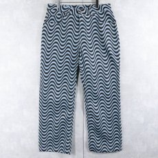 画像1: RAGGED JEANS ウェーブ柄 コットンパンツ タグ付き未使用 W34 (1)