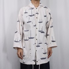 画像2: 90's MICHIGAN RAG CO. USA製 ヨット柄 コットンパーカー S/M (2)