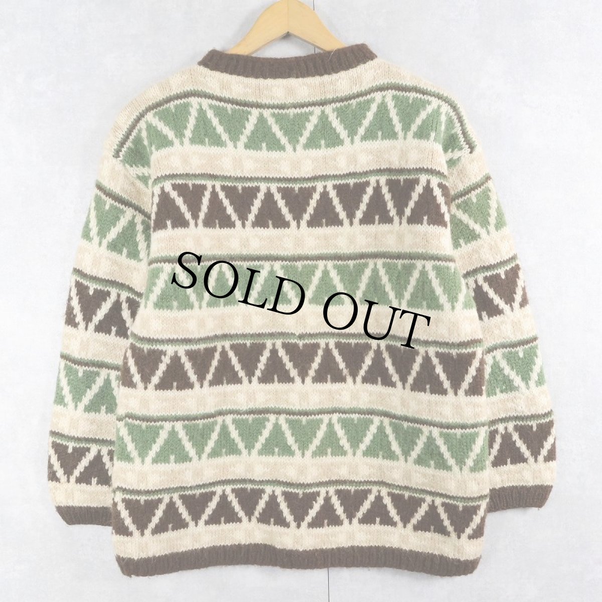 画像1: 総柄 ウールハンドニットセーター (1)