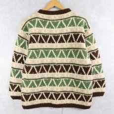 画像1: 総柄 ウールハンドニットセーター (1)