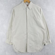 画像1: 70's Brooks Brothers 6ボタン ストライプ柄 オックスフォードボタンダウンシャツ SIZE15 1/2-2 (1)