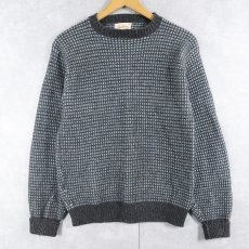 画像1: 60〜70's Jantzen USA製 格子柄 ウール×アクリルニットセーター S (1)