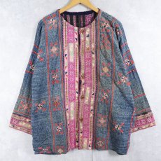 画像1: モン族 パッチワーク×刺繍 エスニックシャツ (1)