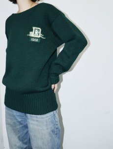 画像1: 60's JAMES CAMPION フェルト＆刺繍ワッペン レタードニットセーター (1)