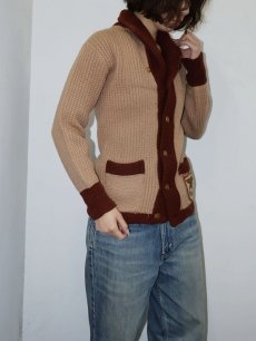 画像1: 50〜60's IDEAL-KNIT CANADA製 ワッペン付き カウチンニットカーディガン YOUTH SIZE (1)