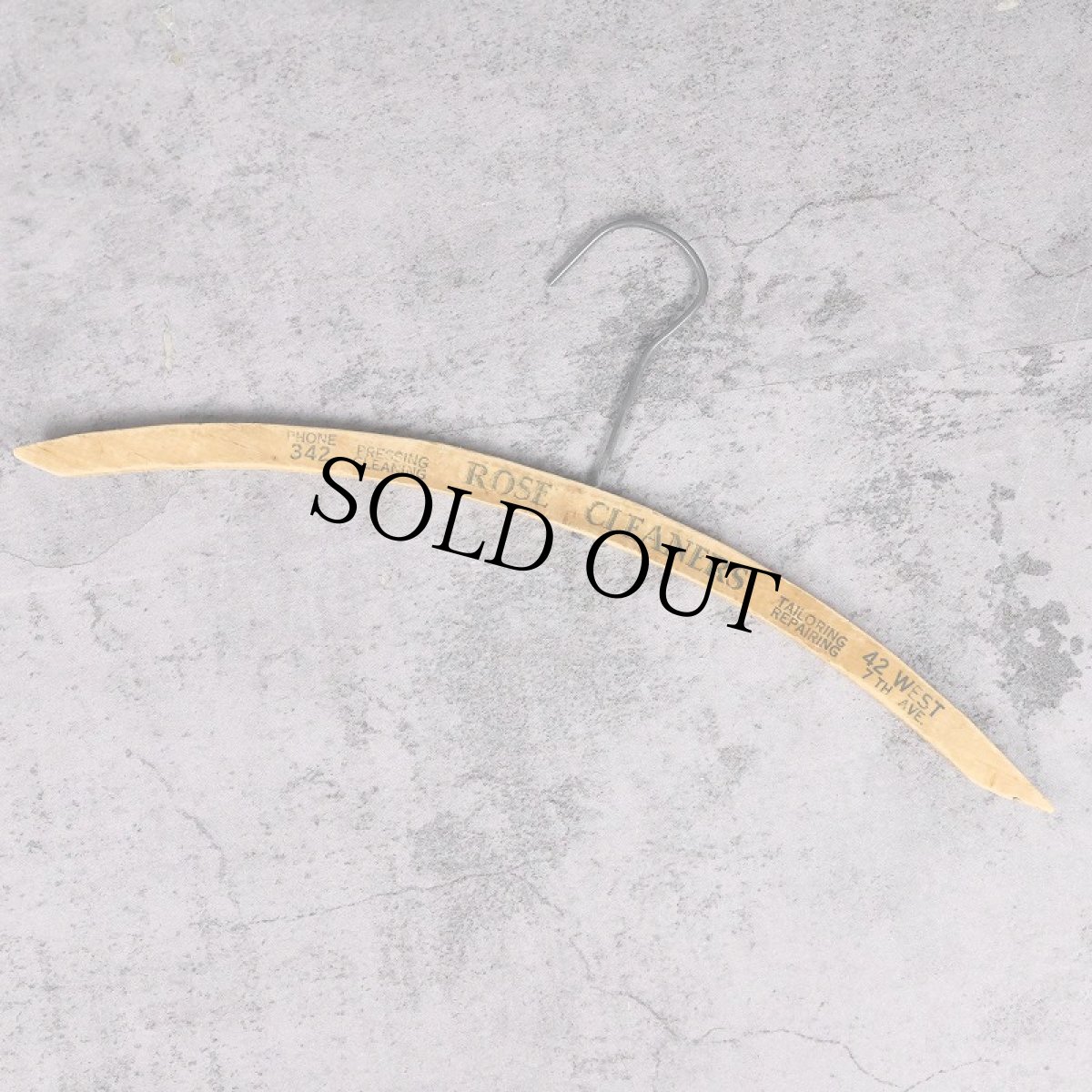 画像1: VINTAGE "ROSE CLEANERS" ウッドハンガー (1)