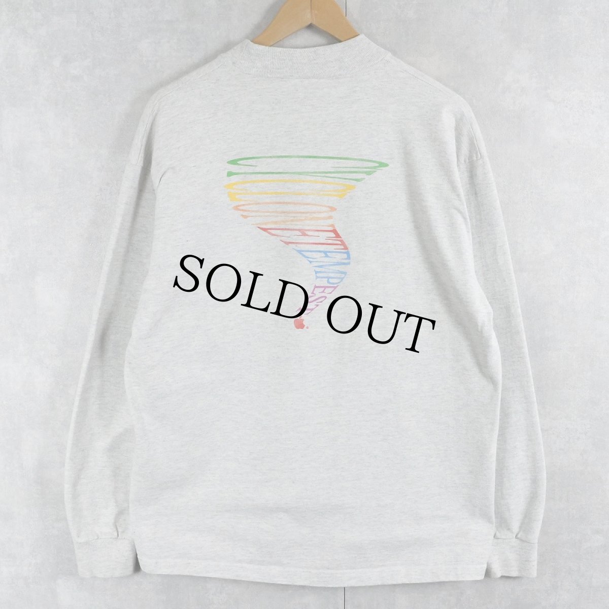 画像1: 90's Apple Cyclone/Tempest  USA製 "Weathering the Storm" プリントロンT XL (1)