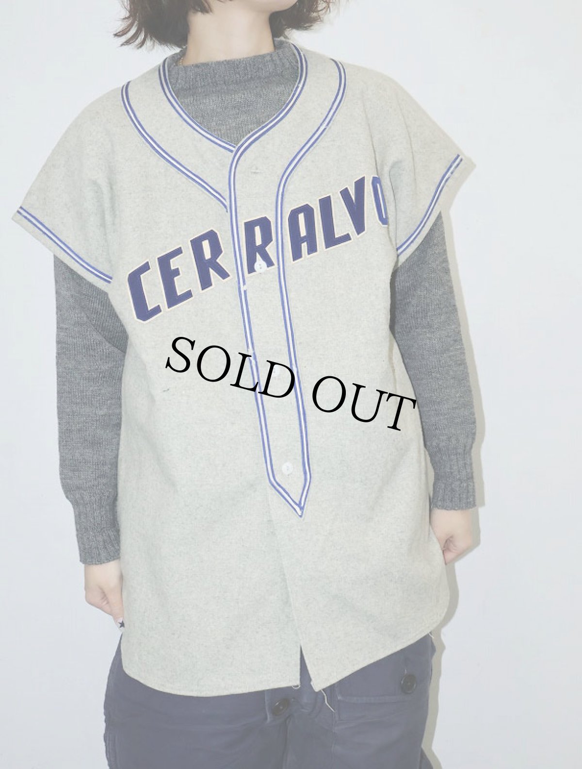 画像2: 40〜50's "CERRALVO" ウールベースボースシャツ (2)