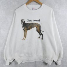 画像1: 80's USA製 "Greyhound" 犬プリントスウェット 2X (1)