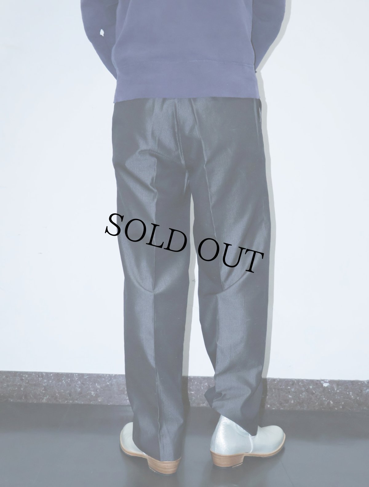 画像2: pierre cardin ITARY製 ストライプ柄 2タックシルクスラックス W31 (2)