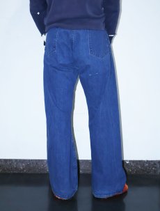 画像2: 60〜70's navdungaree 巻きデニムセーラーパンツ W40 (2)